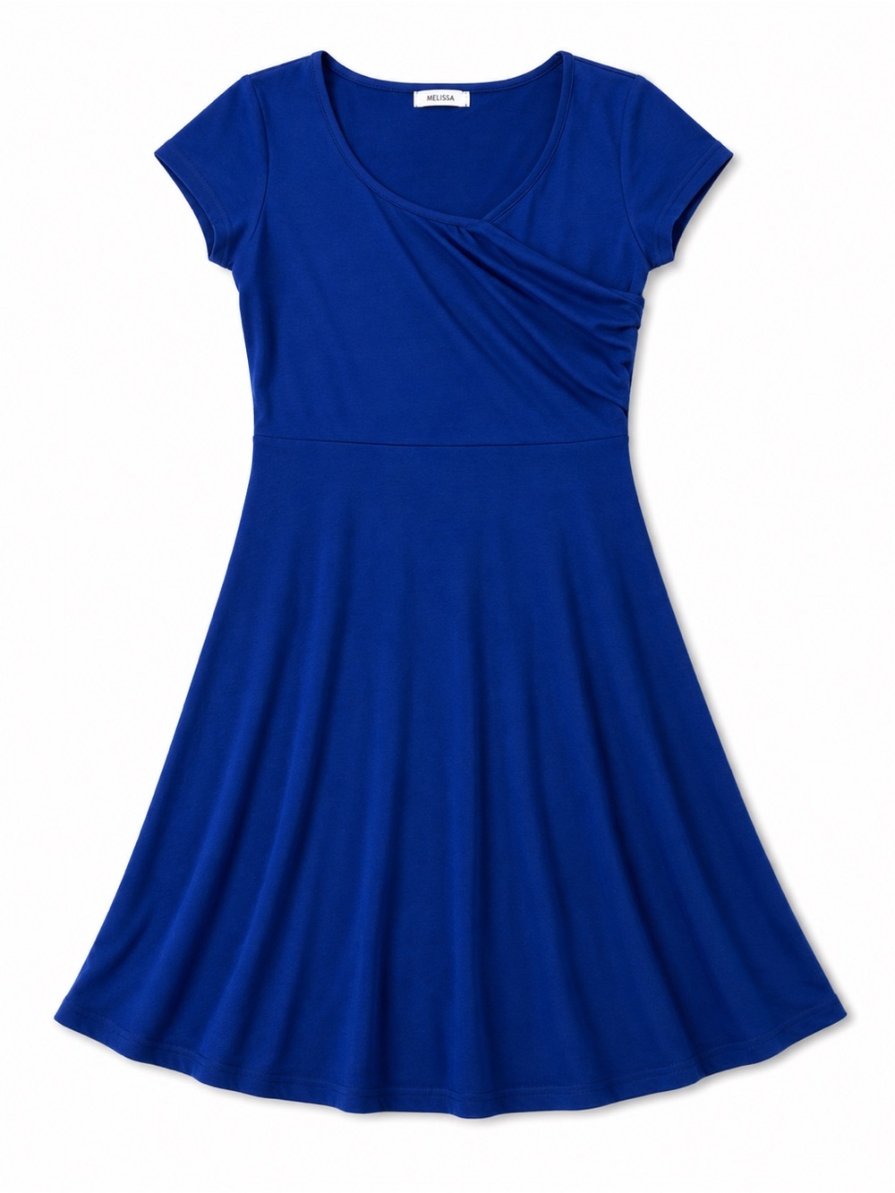 Melissa Royal Blue Midi Dress with Cap Sleeves